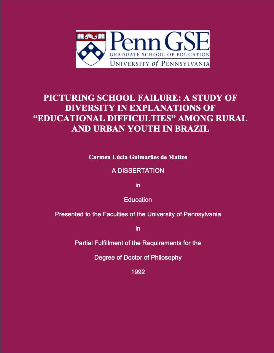 A STUDY OF DIVERSITY IN EXPLANATIONS OF “EDUCATIONAL DIFFICULTIES” AMONG RURAL AND URBAN YOUTH IN BRAZIL